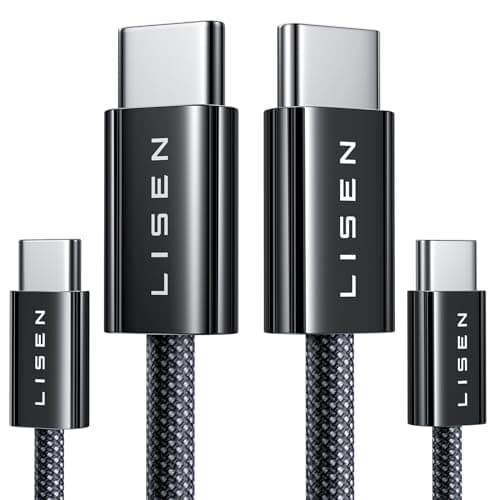 LISEN USB C to USB C Cable Fast Charging Cords 240W Type C Charger Fast Charging Cord Type C Cable for iPhone 16 15 iPad MacBook Pro Air Samsung S25 Switch,10ft+10ft/2 Pack/Black - Image 1