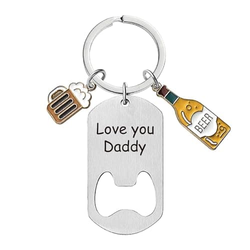 Ediseng Cool Dad Christmas Gifts from Daughter/Son,Funny Keychain for Men,Personalized Dad Stocking Stuffer (silver) - Image 1