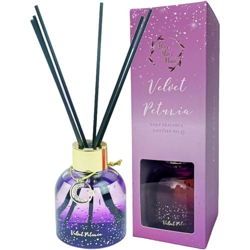 Reed Diffuser Set, Pretty Valley Home Diffuser 80Ml / 2.7 fl OZ Gift Box - Includes Reed Diffuser Sticks, Long Lasting Fragrance Oil and Glass Bottle for Office Living Room Decor (Velvet Petunia) - Image 1