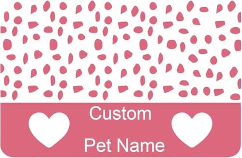 Personalized Dog & Cat Food Mat with Name Waterproof PU Pet Bowl Mat Non-Slip Rubber Bottom Easy Clean Available in(24"×16", 30"×20", 36"×24") | Pet Feeding Mat for Food & Water (Pink Love) - Image 1