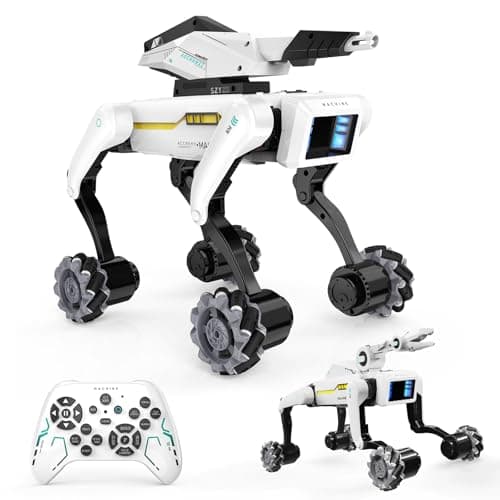 3 in 1 Robot Dog with Wheels Kit, 30+ Bionic Actions, Voice & Remote Control, Programmable Moves, Rechargeable Battery, All-Terrain Stunt Pet Toy for Kids(Removable Claw & Cannon) - Image 1