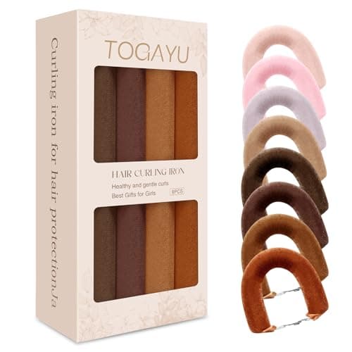 Togayu Heatless Curls Overnight Set - 8PCS Jumbo Velvet Hair Rollers to Sleep In, Soft Flexi Rods for No Damage Curls and Waves - Image 1