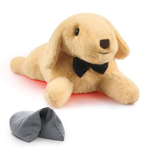 Dreamegg Microwavable & Weighted Stuffed Animal, Unscented Microwave Heating Pad for Period Cramps, 1.4 Lbs Puppy, Washable Cover, Realistic Hug, Cute Heatable Plushies, Gifts for Mother’s Day, Kids - Image 1