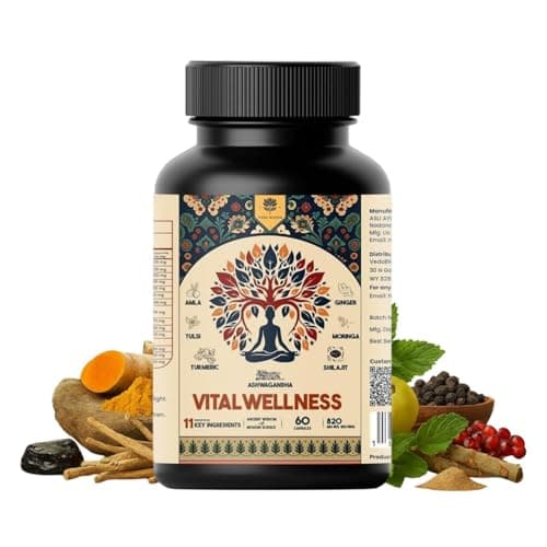 Veda Bloom Calm Energy Supplement for Busy Professionals – Stress Relief & Focus Support | No Jitters No Crash | Natural Formula for Work Productivity | 60 Capsules - Image 1