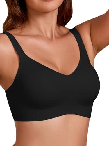 COCOMARTS Jelly Bras for Women No Underwire Full Coverage Push Up Bra Wireless Seamless Bra Comfortable Tshirt Bralettes Black 2X-Large - Image 1