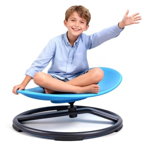 UIIKOLB Spinning Chair for Autistic Kids - Sensory Swivel Seat with 220 lbs Weight Capacity & Non-Slip Base, Improves Balance & Coordination, Sit and Spin Sensory Toy for ADHD/Autism, Ages 3+ (Blue) - Image 1