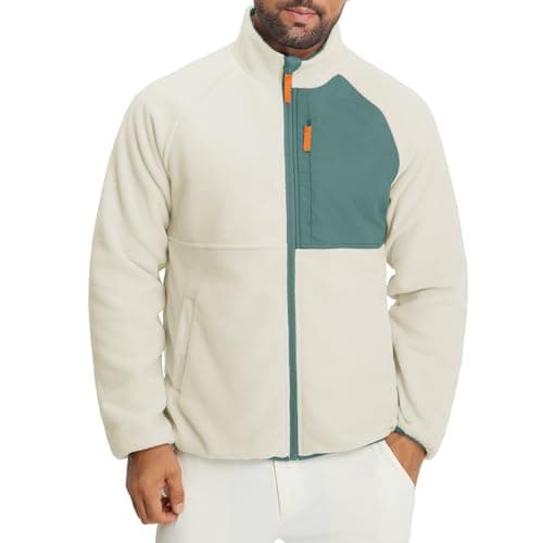 M MAELREG Men's Reversible Fleece Lined Jacket Full Zip Golf Jacket Winter Lightweight Softshell Coat Outerwear - Image 1