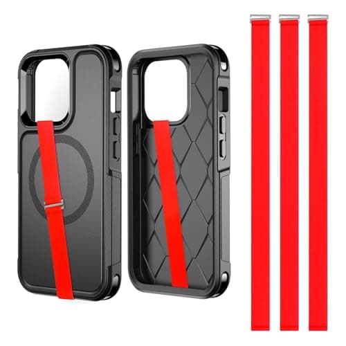 TEAMOLA Silicone Phone Grip Strap - Red 230 Phone Hand Strap Holder with Loop for Cell Phones, iPhone Grip, Finger Holder & Back of Phone Grips, Secure Anti-Slip Grip(3 Packs) - Image 1