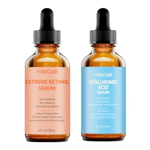 +1Herolabs Face Serum Set – Retinol Serum & Hyaluronic Acid for Face – Anti Aging Skin Care Set for Women – Firm, Wrinkle Smoothing - Image 1
