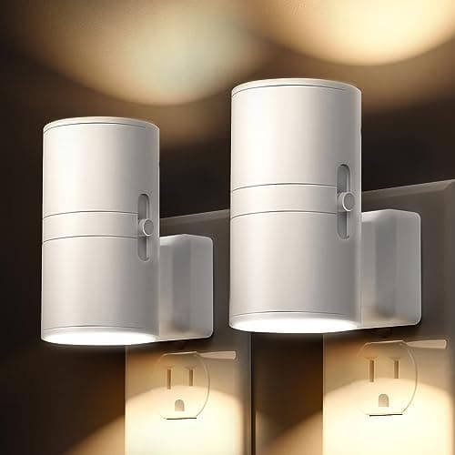 L LOHAS LED Night Light Plug in, Night Lights Plug into Wall, Light Sensor, 0-100LM Soft White 3000K, Dimmable Night Light, Modern Nightlight for Kids Bathroom Hallway Bedroom Kitchen Stairway, 2 Pack - Image 1