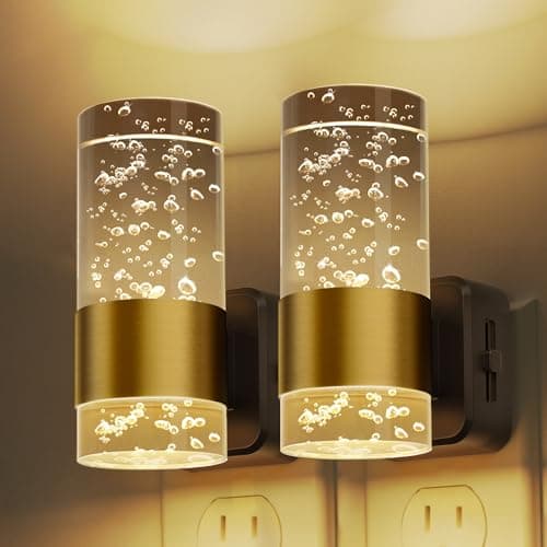 L LOHAS LED Night Lights Plug into Wall, 2 Pack Acrylic Night Light,Dimmable Nightlight with 0-100 LM Adjustable Brightness, 3000K Plug in Night Light with Dusk to Dawn Sensor, for Bathroom Hallway - Image 1