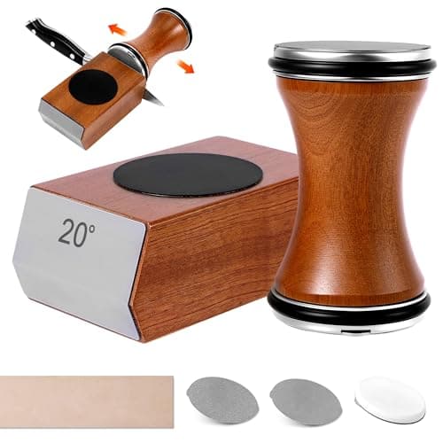 Rolling Knife Sharpener Kit, Knife Sharpener Tool with Replaceable Discs Diamond & Ceramic,15 & 20 Degree Multi-Purpose Magnetic Base, Suitable for Small, Medium, and Large Knives - Image 1