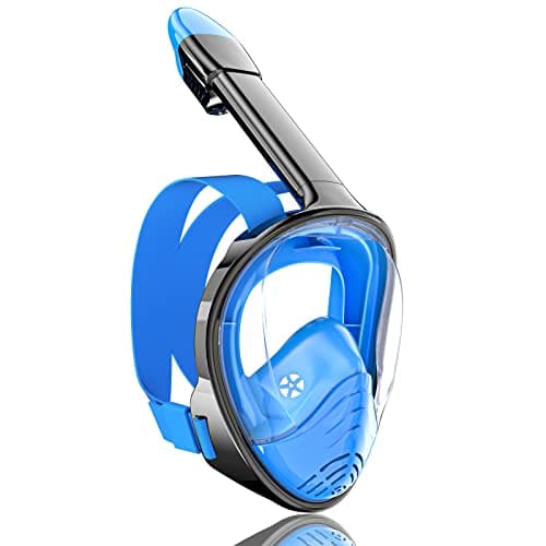 QingSong Full Face Snorkel Mask for Adults, Snorkeling Gear with Camera Mount, 180 Degree Panoramic View Snorkel Set Anti-Fog Anti-Leak - Image 1