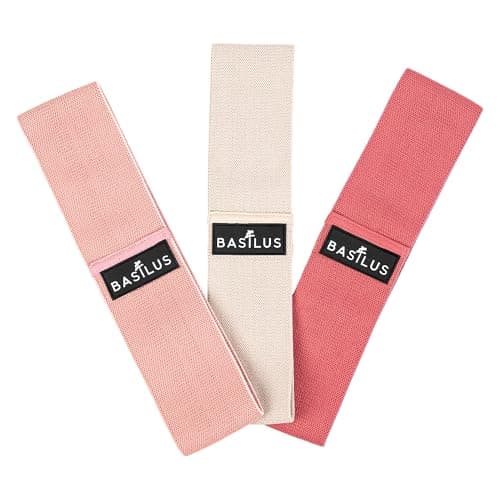 Basilus 3-Pack Fabric Resistance Bands for Legs & Glutes – Exercise Bands for Strength Training, Yoga, Pilates & Fitness – Mesh Bag & Exercise Guide Included (Peach Cream, Blush Dune, Lost Cherry) - Image 1