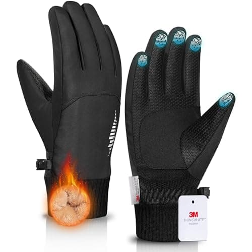 rivmount Winter Gloves made with 3 M Insulation/Waterproof/Touchscreen for Women Men, Thermal Warm Gloves for Cold Weather Outdoor, Running, Cycling, Ski, Snow, Daily, Hiking, Black Size XL - Image 1