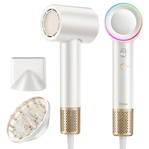 High-Speed Hair Dryer, 160,000 RPM Brushless Motor for Ultra-Fast Drying,500M Ionic Negative for Frizz Reduce, Low Noise Thermo-Control Blow Dryer with Diffuser for Curly Hair Women and Men,White - Image 1