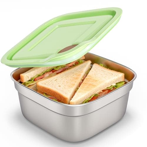 QCQHDU Sandwich Containers, 20oz Stainless Steel Sandwich Box with Lids, Reusable Metal Meal Prep Lunch Boxes, BPA-Free, Dishwasher Safe, Food Storage Salad Snack Containers for Snacks, Fruits 1 Pack - Image 1