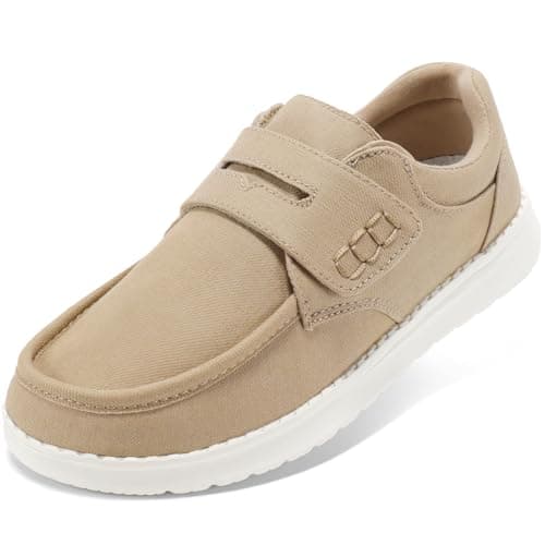STQ Slip on Wide Toe Box Canvas Sneakers Orthopedic Shoes for Women Plantar Fasciitis Relief Nude Size 6 - Image 1
