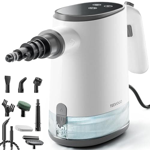 TEEVOGO Handheld Steam Cleaner, 15s Fast Heating, Adjustable Steam, 650mL Large Water Tank, Pressurized Portable Steamer for Cleaning Home, Kitchen, Car, Bathroom, Tile, Furniture, Multi-Surface