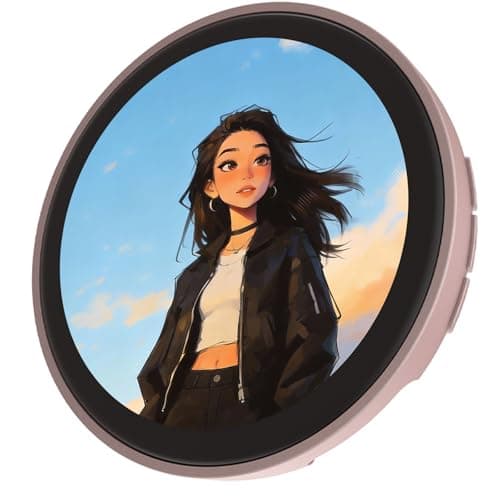 1.8'' Digital Pin Electronic Badge with IPS Touch Screen,Wearable Electronic Pin for Daily Outfits, Concert Support & Anime Conventions (pink) - Image 1