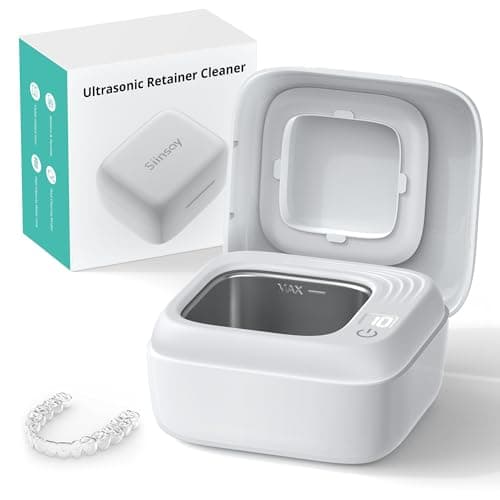 Ultrasonic Retainer Cleaner, Rechargeable Retainer Cleaner Machine, 50kHz Ultrasonic Cleaner for Night Guards, Mouth Guards, Dentures, Braces, Aligner, 170ML, 2 Modes - Image 1