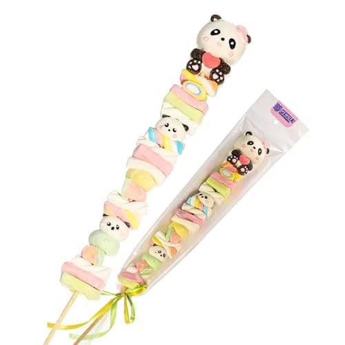 Oricandy Jumbo Panda Marshmallow Skewers, 1 Pound & 90cm Long – Individually Wrapped Giant Candy Sticks, Fun Treats for Parties and Gifts Valentines Candy - Image 1