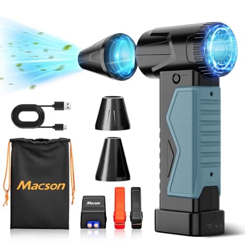 Macson 150000RPM Compressed Air Duster & Air Blower, 3-in-1 High-Speed Electric Air Duster with 6000A Jump Starter, Air Duster Rechargeable Battery Booster with LED Light for Home Car Cleaning - Image 1