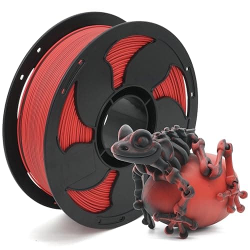 Matte Dual Bi Color Black Red PLA Filament 2 in 1, 1.75mm High Speed 600mm/s Coextrusion 3D Printer Filament Rapid Magic Color Change, Matte PLA 1kg (2.2lbs) Spool Perfectly Hide The Layer Line - Image 1