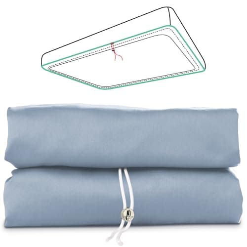 King Fitted Sheet Only with Drawstring and 360° Elastic Strap for Tight Fit, 100% Long-Staple Cotton Fitted King Sheet, Luxury Soft and Comfort, No Slippage, Deep Pocket Fits 9" to 16" Mattress - Image 1