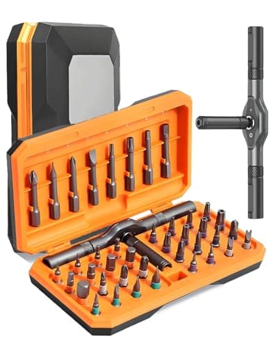 42 in 1 Magnetic Screwdriver Set, Ratchet Screwdriver Set, DIY Multi Bit Magnetic Drive Set with Detachable Ratchet Handle, Portable Compact Repair Tool Kit for Furniture Computer Bicycle, Orange - Image 1