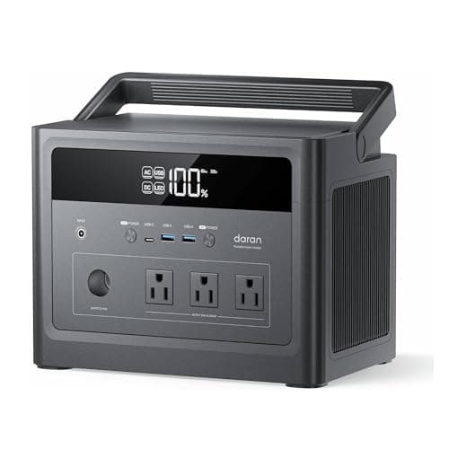 DARAN Portable Power Station 1200W Surge, 576Wh LiFePO4 Battery, 100W USB-C PD Fast Charg, Solar Generator for Home Emergency, Camping, RV Off-Grid Power - Image 1
