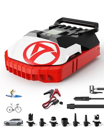 GICLE Electric Air Pump for Inflatable, 60PSI Car Tire Pump for Paddle Board of Inflation and Deflation with 12V DC Car Connector and Portable Boat, Kayak Accessories(DC12V 22PSI) - Image 1