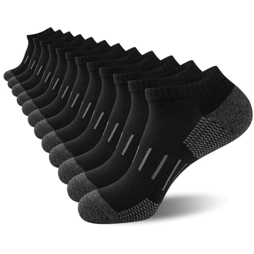 Heatuff Mens Athletic Ankle Socks Moisture Wicking Cushion Running Low Cut Sock 6 Pack - Image 1