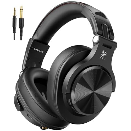 OneOdio A70 Bluetooth Over Ear Headphones, Wireless Headphones with 72H Playtime, Hi-Res, Built-in Mic, 3.5mm/6.35mm Wired Audio Jack for Studio Monitor & Mixing DJ Guitar AMP, Computer PC Gaming - Image 1