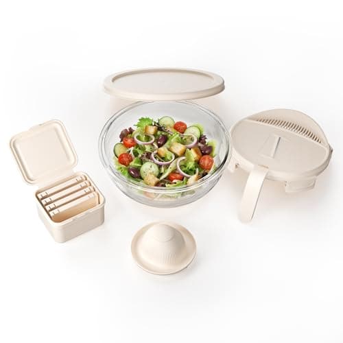 Genicook Salad Chopper with Bowl, Vegetable Chopper for Salad Prep, 8.5 Cup Glass Bowl, Food Chopper for Kitchen, Onion Chopper, BPA-Free & Dishwasher Safe, Easy Meal Prep Tool - Image 1