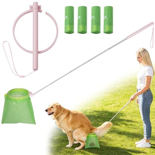 Dog Pooper Scooper, 43" Extendable Pooper Scooper Long Handle with Bag Attachment(120pcs), Portable Poop Scoop for Small Medium Large Dogs, No Touch Avoid Bending Over, Suit for Yard, Park, Wild,City - Image 1