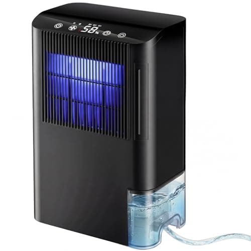 Dehumidifier for Basement with Drain Hose, Dehumidifier for Home with Humidity Display/Washable Filter/85 OZ Water Tank/Auto Shut Off/Ultra Quiet, Small Dehumidifier for Bedroom, Bathroom, RV, Black - Image 1