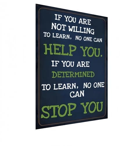 Carastora Motivational Metal Sign, Vintage Tin Wall Art Inspirational Quote for Office, Home, Classroom - Positive Decorative Poster 8x12 Inch - Image 1