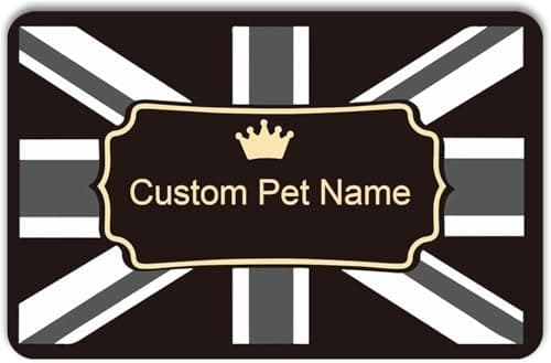 Personalized Dog & Cat Food Mat with Name | Waterproof PU Pet Bowl Mat | Non-Slip Rubber Bottom | Easy Clean | 3 Sizes (24"×16", 30"×20", 36"×24") England - Image 1