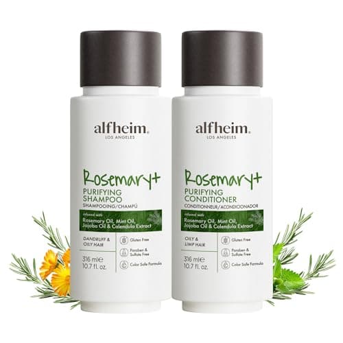 ALFHEIM Rosemary+ Purifying Shampoo & Conditioner Set Travel Size – Balancing Care for Oily & Fine Hair with Rosemary, Peppermint & Jojoba Oils – Deep Cleanse, Lightweight Hydration, Sulfate Free - Image 1