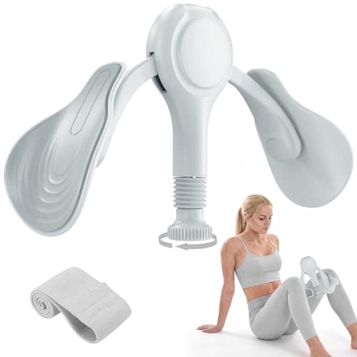 Pelvic Floor Exercise Devices Kegel Exerciser Muscle Trainer 15-70lbs Adjustable for Women/Men, Inner Thigh Exerciser Hip Abductor Machine with Resistance Band, Leg Workout (Grey) - Image 1