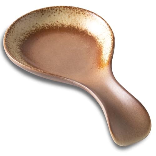 Spoon Rest for Kitchen Stove Top, 8 In Ceramic Large Cooking Spoon Holder for Kitchen Countertop Dishwasher Safe and Heat-Resistant Utensil Rest, Modern Farmhouse Decorative Retro Yellow - Image 1