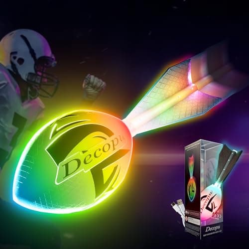 KASTUMBGA Rechargeable Glow in The Dark Light Up Football-7RGB Color Changing LED, Impact-Responsive, Durable Foam (No Pump), Perfect for Beach/Park/Backyard, Birthday Gift for Boys 6-15 Years Old - Image 1