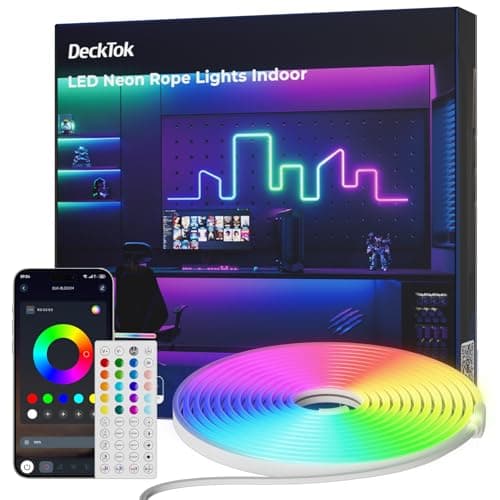 DeckTok 100FT Led Neon Rope Lights Strip - Flexible Led Control with App/Remote Rope Lights Multiple Modes RGB IP65 Waterproof Outdoor Neon Music Sync Gaming Strip for Christmas Outdoor Decorations - Image 1