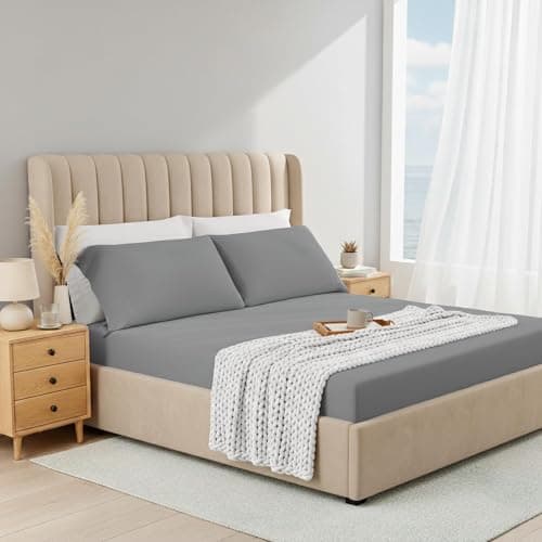 Regency Heights Twin Sheet Sets 2 Piece, Cooling Spandex Sheet,Fade Resistant Fitted Sheet & Pillowcases, All Elastic Fits Up to 15" Mattress,Breathable & Moisture-Wicking for Hot Sleepers, Gray - Image 1