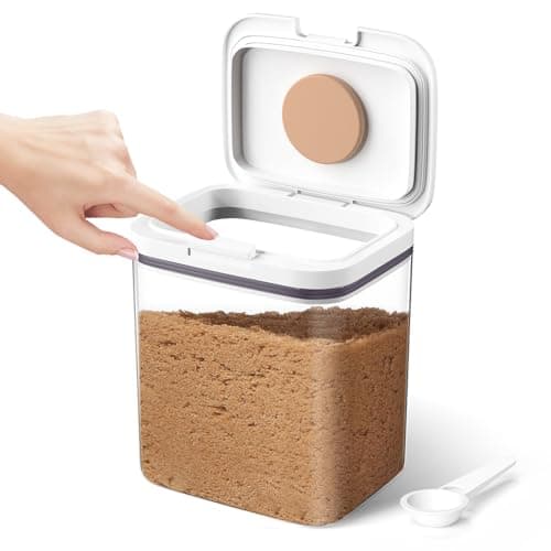 Moryimi Brown Sugar Container Airtight, 2 Quart Brown Sugar Keeper Storage Container with Spoon - Image 1