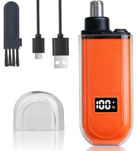 JERBEST Electric Nose Hair Trimmer for Women Men, Rechargeable Mini Travel Trimmer for Nose and Ear Hair Clippers Portable Trimming with LED Display - Image 1