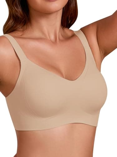 COCOMARTS Jelly Bras for Women No Underwire Full Coverage Push Up Bra Wireless Seamless Bra Comfortable Tshirt Bralettes Nude X-Large - Image 1