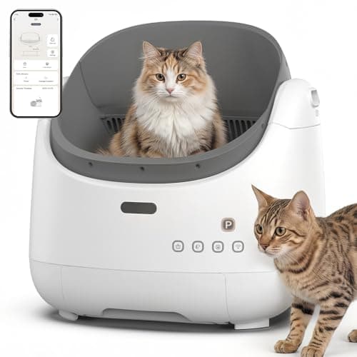 Self Cleaning Litter Box, Open Top Automatic Litter Box with Cat Proximity Sensing, Anti-Pinch 100L Large Auto Robot for Multiple Cats, Including Litter Mat Waste Bag - Image 1