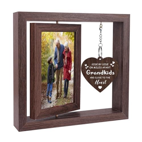Boiveco Side by Side or Miles Apart Grandkids are Close to the Heart Picture Frame 4x6 First Time Grandparents Gifts, New Grandma and Grandpa Gifts, Thanksgiving Birthday Christmas Grandparents Day Gift - Image 1